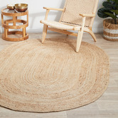 Network Rugs Natural Hand-Braided Jute Oval Rug