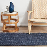 Network Rugs Navy Hand-Braided Jute Runner