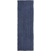 Network Rugs Navy Hand-Braided Jute Runner