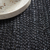 Network Rugs Black Hand-Braided Jute Runner