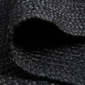 Network Rugs Black Hand-Braided Jute Runner