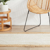 Network Rugs White &amp; Natural Bricius Hand-Braided Jute Runner