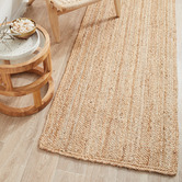 Network Rugs Natural Hand-Braided Jute Runner