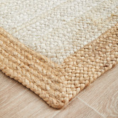 Network Rugs White &amp; Natural Bricius Hand-Braided Jute Runner