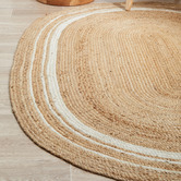 Network Rugs Natural &amp; White Kyros Hand-Braided Jute Oval Rug