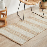 Network Rugs Natural &amp; White Zoticus Hand-Braided Jute Runner