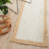 Network Rugs White &amp; Natural Bricius Hand-Braided Jute Runner