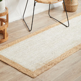 Network Rugs White &amp; Natural Bricius Hand-Braided Jute Runner