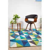 Network Rugs Crystal Design Blue/Green Rug