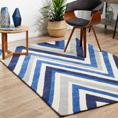 Network Rugs Multi Chevron Navy/Blue White Rug