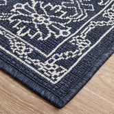 Network Rugs Navy &amp; White Traditional Power-Loomed Indoor/Outdoor Rug