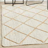 Network Rugs White &amp; Natural Geometric Hand-Braided Jute Rug