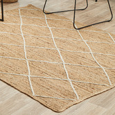 Network Rugs Natural &amp; White Geometric Hand-Braided Jute Rug