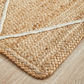 Network Rugs Natural &amp; White Geometric Hand-Braided Jute Runner
