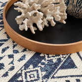 Network Rugs Blue &amp; White Tribal Power-Loomed Indoor/Outdoor Rug