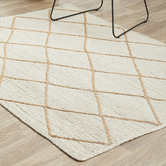 Network Rugs White &amp; Natural Geometric Hand-Braided Jute Rug
