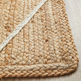 Network Rugs Natural &amp; White Geometric Hand-Braided Jute Runner