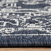 Network Rugs Navy &amp; White Traditional Power-Loomed Indoor/Outdoor Rug