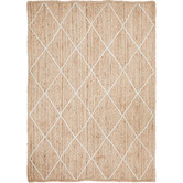 Network Rugs Natural &amp; White Geometric Hand-Braided Jute Rug