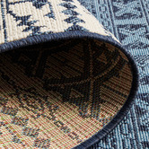 Network Rugs Blue &amp; White Tribal Power-Loomed Indoor/Outdoor Rug