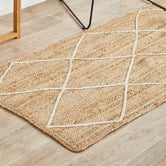 Network Rugs Natural &amp; White Geometric Hand-Braided Jute Runner