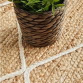 Network Rugs Natural &amp; White Geometric Hand-Braided Jute Runner