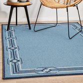Network Rugs Blue Modern Power-Loomed Indoor/Outdoor Rug