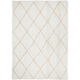 Network Rugs White &amp; Natural Geometric Hand-Braided Jute Rug