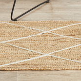 Network Rugs Natural &amp; White Geometric Hand-Braided Jute Runner