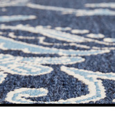 Network Rugs Navy Hummingbird Floral Indoor/Outdoor Rug