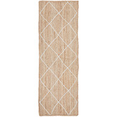Network Rugs Natural &amp; White Geometric Hand-Braided Jute Runner