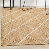 Network Rugs Natural &amp; White Geometric Hand-Braided Jute Rug