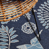 Network Rugs Navy Hummingbird Floral Indoor/Outdoor Rug