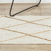 Network Rugs White &amp; Natural Geometric Hand-Braided Jute Runner