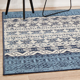 Network Rugs Blue &amp; White Tribal Power-Loomed Indoor/Outdoor Rug