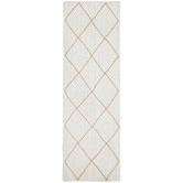Network Rugs White &amp; Natural Geometric Hand-Braided Jute Runner