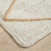 Network Rugs White &amp; Natural Geometric Hand-Braided Jute Rug