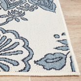 Network Rugs White &amp; Blue Hummingbird Floral Indoor/Outdoor Rug