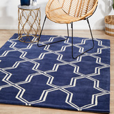 Network Rugs Neo Lattice Design Navy Rug