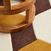 Network Rugs Cube Design Brown/White Rug
