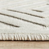 Network Rugs Off White Geometric Power-Loomed Textured Runner