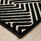 Network Rugs Black Luxury Power-Loomed Textured Rug