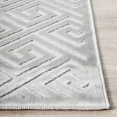 Network Rugs Silver Geometric Power-Loomed Textured Rug