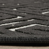 Network Rugs Black Geometric Power-Loomed Textured Rug