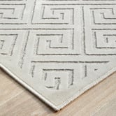 Network Rugs Off White Geometric Power-Loomed Textured Rug