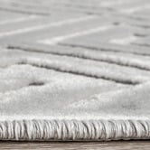 Network Rugs Silver Geometric Power-Loomed Textured Rug