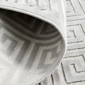 Network Rugs Silver Geometric Power-Loomed Textured Rug