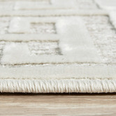 Network Rugs Off White Art Deco Power-Loomed Textured Rug