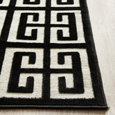 Network Rugs Black Art Deco Power-Loomed Textured Runner