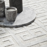 Network Rugs Silver Art Deco Power-Loomed Textured Rug